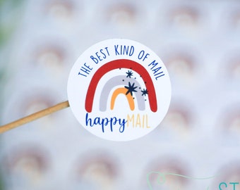 Rainbow Happy Mail Stickers, Envelope Stickers, Small Business Stickers,  Labels, Packaging Stickers, Envelope Seals, Set of 20 Stickers
