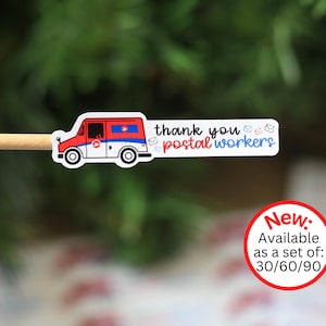 Stickers postaux de remerciement, Stickers de remerciement pour les postiers, Stickers USPS Canada Post, Stickers d'emballage, Sticker Happy Mail, quantité 30/60/90