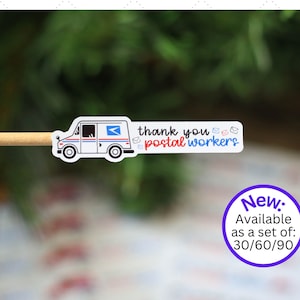 Stickers postaux de remerciement, Stickers de remerciement pour les postiers, Stickers USPS Canada Post, Stickers d'emballage, Sticker Happy Mail, quantité 30/60/90
