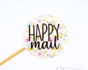 Happy Mail Stickers, Envelope Stickers, Small Business Stickers, Happy Mail Labels, Packaging Stickers, Envelope Seals, Set of 20 Stickers