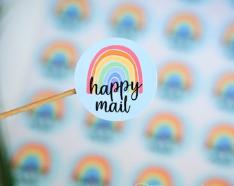 Rainbow Happy Mail Stickers, Envelope Stickers, Small Business Stickers,  Labels, Packaging Stickers, Envelope Seals, Set of 20 Stickers