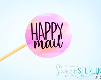 Happy Mail Stickers, Envelope Stickers, Small Business Stickers, Happy Mail Labels, Packaging Stickers, Envelope Seals, Set of 20 Stickers