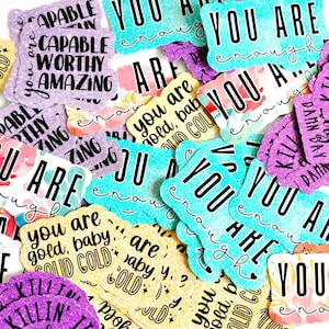 Stickers citations motivantes, Stickers citations positives, Sticker citation inspirante, Sticker amour de soi, Stickers petites entreprises, Vinyle autocollant