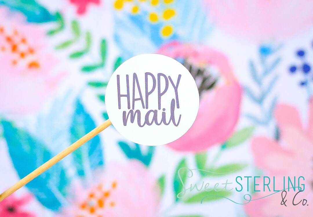 Happy Mail Stickers, Envelope Stickers, Small Business Stickers, Happy ...