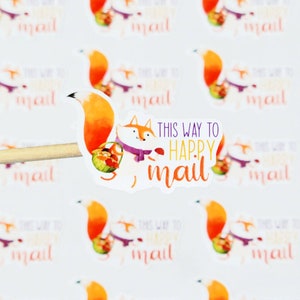 Fall Happy Mail Stickers, Thank You Stickers, Fox Stickers, Autumn Stickers,  Small Business Stickers, Qty 20