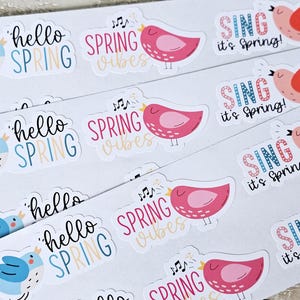 Autocollants courrier joyeux printemps, autocollants oiseaux, autocollants printemps, autocollants de remerciement pour entreprise, 20 quantités
