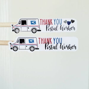 Postal Thank You Stickers, Happy Mail Stickers, Thank You Postal Worker Stickers, USPS Canada Post Stickers, Packaging Stickers, Set of 15 image 2