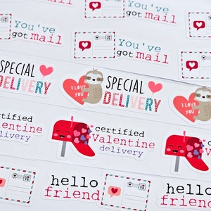 Autocollants Saint-Valentin, Autocollants de remerciement de la Saint-Valentin, Correspondant autocollants, Autocollants d'emballage, Autocollants Happy Mail, Autocollants d'entreprise, Qté 24