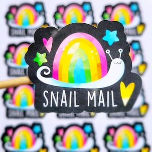Lot de 20/30 autocollants Happy Mail, autocollants de remerciement, courrier colimaçon, autocollants arc-en-ciel, autocollants petites entreprises, autocollants d'emballage