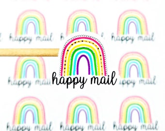 Rainbow Happy Mail Stickers, Envelope Stickers, Small Business Stickers,  Labels, Packaging Stickers, Envelope Seals, Set of 20 Stickers