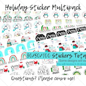 Autocollants d'emballage de Noël, autocollants de remerciement de vacances, autocollants joyeux courrier, autocollants joyeux courrier, autocollants petites entreprises, lot de 30/50/100