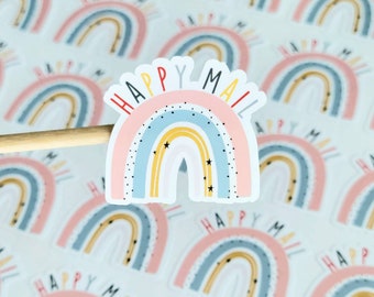 Rainbow Happy Mail Stickers, Envelope Stickers, Small Business Stickers,  Labels, Packaging Stickers, Envelope Seals, Set of 20 Stickers