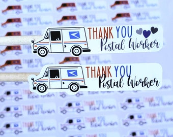 Postal Thank You Stickers, Happy Mail Stickers, Thank You Postal Worker Stickers, USPS Canada Post Stickers, Packaging Stickers, Set of 15