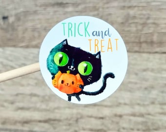 Halloween Packaging Stickers, Halloween Happy Mail Stickers, Fall Stickers, Autumn Stickers, Cat Stickers, Small Business Stickers, Qty 20