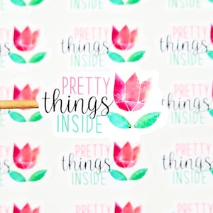 Pretty Things Stickers, Happy Mail Stickers, Order Stickers, Thank You Stickers,  Small Business Stickers, Packaging Stickers, Set of 18/24