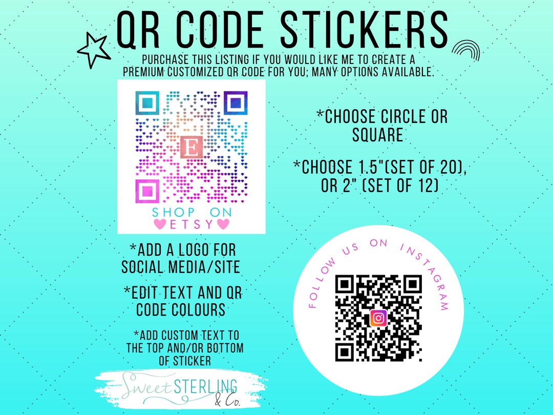 Custom QR Code Stickers, Business Packaging QR Code Stickers