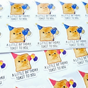 Stickers joyeux anniversaire, jeux de mots d'anniversaire, autocollants Happy Mail, voeux de toast d'anniversaire, stylos autocollants, lot de 20