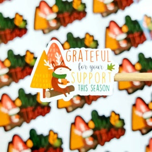Fall Happy Mail Stickers, Fall Thank You Stickers, Autumn Stickers, Animal Stickers, Small Business Stickers, Qty 18/24