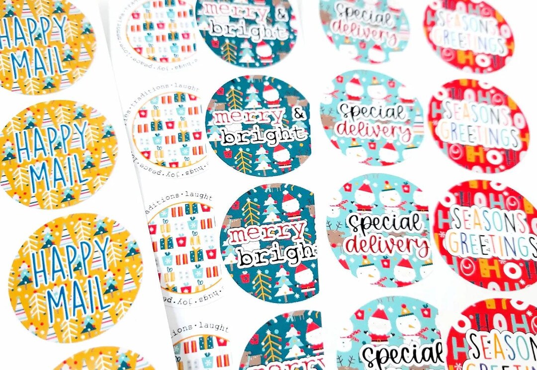 Christmas Computer Email Sticker Christmas Packaging Stickers, Happy Mail Stickers, Merry Mail Stickers ...