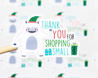 Christmas Thank You Stickers, Christmas Packaging Stickers, Happy Mail Stickers, Merry Mail Stickers, Holiday Stickers, Qty 20