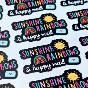Stickers courrier Happy Summer, Stickers arc-en-ciel, Stickers petites entreprises, Stickers pour correspondant, Stickers de remerciement, lot de 20