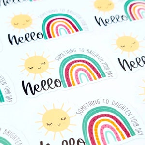 Stickers courrier joyeux printemps, autocollants arc-en-ciel, autocollants pour correspondant, autocollants de remerciement pour entreprise, autocollants soleil, 20 quantités