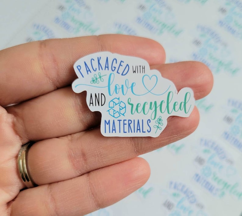 Recycled Packaging Stickers Reused Materials Stickers Eco Etsy