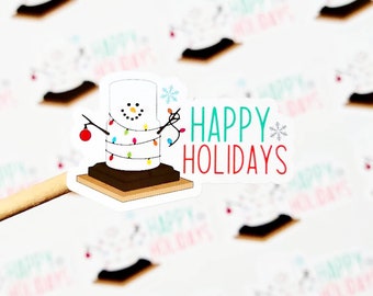 Snowman Stickers, Christmas Packaging Stickers, Happy Mail Stickers, Merry Mail Stickers, Holiday Stickers, Small Business Stickers, Qty24