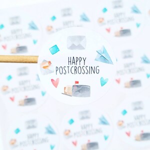 Postcrossing Stickers, Postcard Stickers, Penpal Stickers, Happy Mail Stickers, Mailing Stickers, Packaging Stickers, Set of 20/30