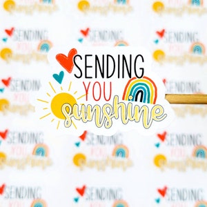 Stickers arc-en-ciel Happy Mail, Stickers été, Stickers soleil, Stickers de remerciement, Stickers pour correspondant, Stickers petites entreprises, lot de 18/24