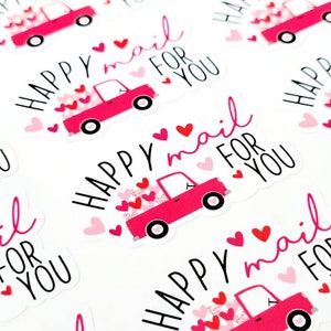 Autocollants Saint-Valentin, Autocollants de remerciement de la Saint-Valentin, Autocollants cadeaux, Autocollants d'emballage, Autocollants Happy Mail, Autocollants d'entreprise, Qté 24