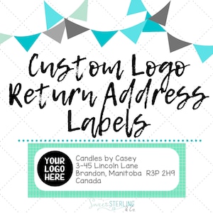Logo Return Address Label Stickers, Custom Return Address Labels, Envelope Address Stickers, Personalized Address Labels, 2.2 in, Set of 30