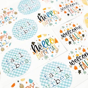 Fall Happy Mail Stickers, Fall Thank You Stickers, Fall Business Stickers, Autumn Stickers, Small Business Stickers, Qty20