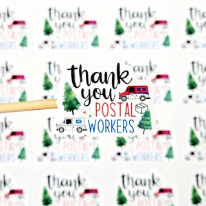 Autocollants postaux de Noël, autocollants Merci des postiers, appréciation de la poste, autocollants USPS Canada Post, autocollants Happy Mail, lot de 20
