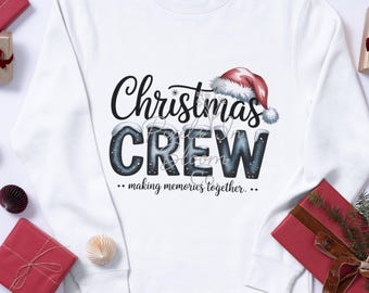 Christmas Crew PNG: magliette natalizie per la famiglia abbinate, design a sublimazione (download digitale)