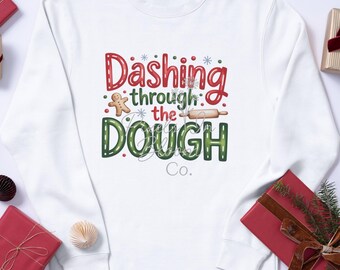 Dashing through the dough Christmas PNG: Design per sublimazione di dolci natalizi (download digitale)