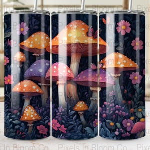 Whimsical Mushroom Forest Tumbler Wrap PNG | 20oz Skinny Tumbler | Sublimation Design | Instant Digital Download File | Tumbler Design