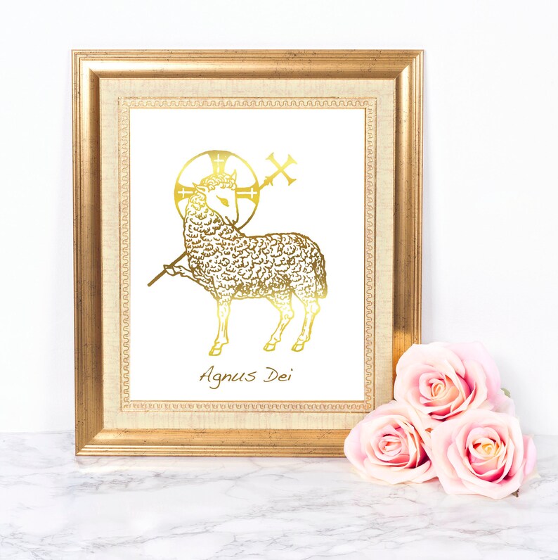 Lamb of God Latin Catholic Print Catholic Gift Agnus Dei Etsy