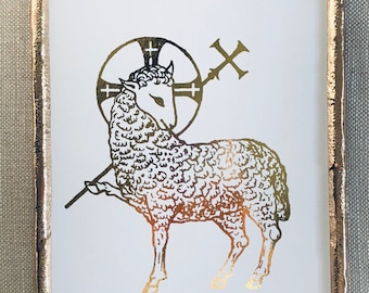 Agnus Dei Foil Print: Lamb of God Latin Catholic Art