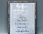 Latin Hail Mary Prayer Catholic Art Catholic Print Ave Maria Prayer Print Gold Foil Print UNFRAMED