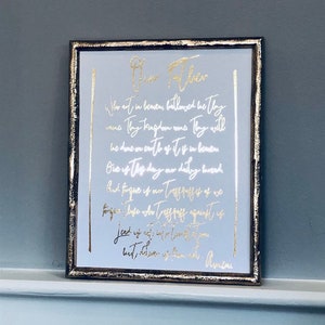 Our Father Prayer The Lords Prayer Print Our Father Print Catholic gift Catholic print Metallic Gold Foil Print Unframed