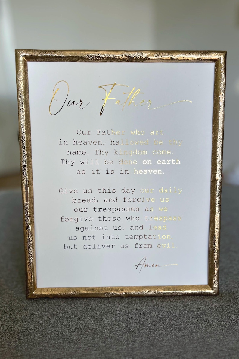 Our Father Prayer Gold Foil Print: the Lords Prayer - Etsy
