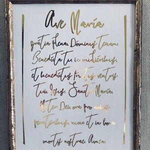 Latin Hail Mary Prayer Catholic Art Catholic Print Ave Maria Prayer ...