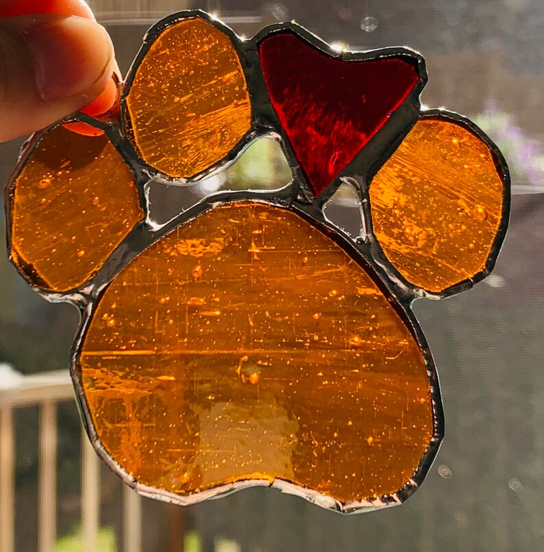 Stained Glass Paw Prints Etsy
