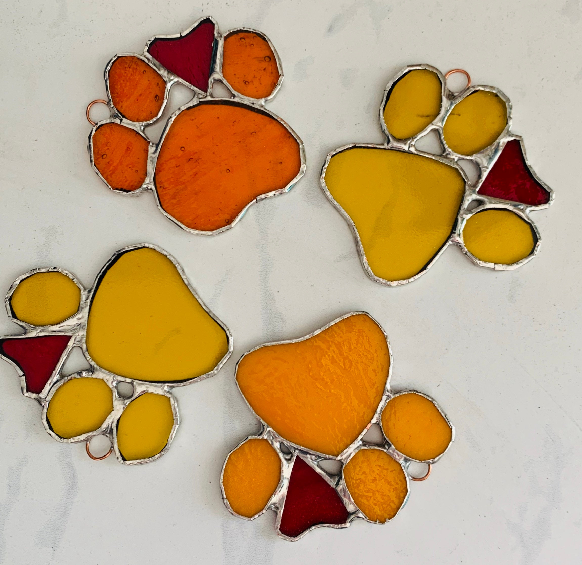 Stained Glass Paw Prints - Etsy