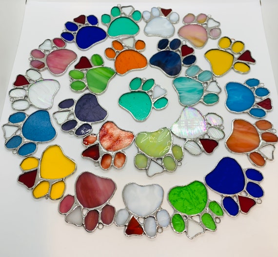 Stained Glass Paw Prints - Etsy