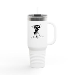 Runway Chic Travel Mug, Aviation Inspired - Insulated Stainless Steel Tumbler, 40oz, Airplane Enthusiast Gift, Pilot Travel Cup, Plane Lover