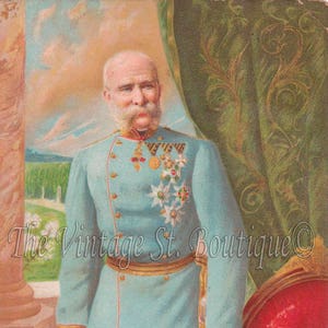 carte postale vintage/ Empereur d'Autriche/ Empereur Franz Joseph Ier von Franz Russ/ Circa 1920s