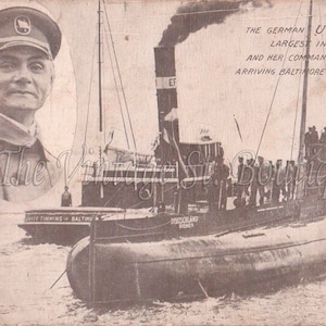 Vintage Postkarten / Militärische Postkarten / U Boot Postkarten / deutsche U Boot "Deutschland" / Scrapbooking / Karte Lager / Karte machen / Briefpapier