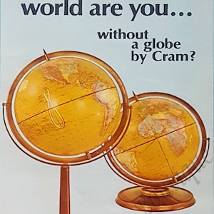 Afdrukbare Vintage Globe Advertentie / Afdrukbare Vintage Globes / Globes / Globe Wall Art / Stationair / Card Making / Scrapbooking / Craft Supplies /